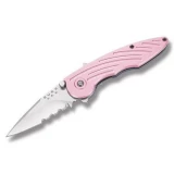Buck Knives Impulse Pink Serrated Single Blade Pocket Knife