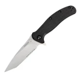 Kershaw Knives Zing, Black Polymide Handle, Tanto Blade, ComboEdge Poc