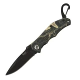 Fury Sporting Cutlery Companion, Camo Rubberized Handle, Black Blade