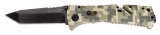 SOG Specialty Knives Trident Pocket Knife with Digi Camo Zytel Handle and Black Tanto Blade