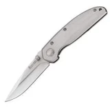 Boker USA Steeler II Knife with Stainless Handle, Plain