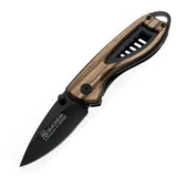 Magnum by Boker Falcon Knife with Wood Handle and Black Plain Edge Bla