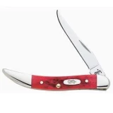 Case Cutlery Small Texas Toothpick Knife with Dark Red Bone Handle