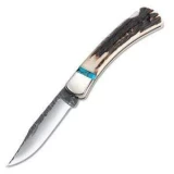 Buck Knives Chipflint Folding Hunter with Sambar Stag/Turquoise Handle