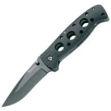 Boker USA Dark Side Knife with Black Aluminum Handle and Plain Black B