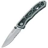 Boker USA Silver Drill Knife with Stainless Steel Handle and ComboEdge