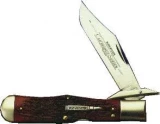 Winchester 1-Blade Lockback Knife with Guard and Burnt Orange Bone Han