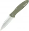 Kershaw Knives Leek Single Blade Folding Knife, Olive Drab