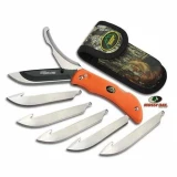 Outdoor Edge Razor Pro, Orange Handle, 6 Blades w/Nylon Belt Sheath