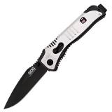 SOG Knives FlashBack Mini Tini, Black/Silver Handle, Black Plain