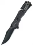 SOG Knives Trident Partially Serrated Black TiNi