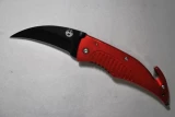 JB Outman Firefighter Rescue Knife Red Handle