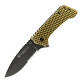 Smith & Wesson Extreme Ops, Brown G-10 Honeycomb Handle, Black Blade,S