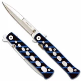 Blue Striped G-10 Folding Knife