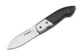 Magnum by Boker Leaf Bolster Black Pocket Knife with Black Wood Handle