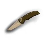Hogue Matte OD Green Aluminum Handle Pocket Knife with 3.5" Tanto Blad