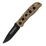 Smith & Wesson Extreme Ops Knife with Desert Tan Handle and Black Plain Edge Blade, CK105HD