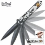 United Cutlery UC2711 Marine Recon Assisted Opening Stiletto Folding Knife, Silver Camo