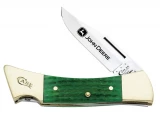 Case John Deere Green Jigged Bone Hammerhead Folding Knife, 5" Closed