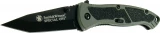 Smith & Wesson Medium Special Ops Knife with Green Aluminum Handle with Black Plain Edge Tanto Blade