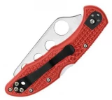 Spyderco Delica 4 Training Knife (Red FRN Handle, Plain Edge)