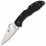 Spyderco Delica 4, 2.87" Flat Ground VG10 Blade, Black FRN Handle - C1