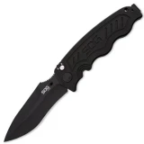 SOG Knives Zoom, Black Aluminum Handle, Black TiNi Plain