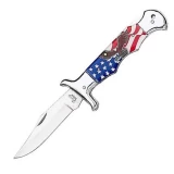Fury Sporting Cutlery Flag w/Eagle, Plain Edge Pocket Knife
