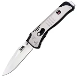 SOG Knives FlashBack Mini, Black/Silver Handle, Satin Plain