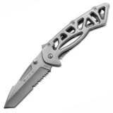 Buck Knives Mini Bones Single Blade Folding Knife, Gray Stainless, Tan
