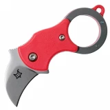 Fox Mini-KA Karambit Folder, 1" Bead Blast Blade, Red Handle - 01FX327