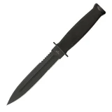 Fury Sporting Cutlery Midnight Commando Knife, Rubber Handle, ComboEdg