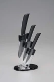 Gatco Cape Cod 3 Piece Black Ceramic Cutlery Set w/Acrylic Display