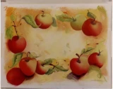 Tuftop Tempered Glass Kitchen Board, Artist Collection - Apples, Mediu