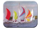 Tuftop Tempered Glass Kitchen Board, Artist Collection - Sail Boats Me
