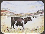 Tuftop Tempered Glass Kitchen Board, Wildlife Collection - Cow & Calf