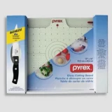 Pyrex 12" x16" Glass Cutting Board w/ 5.5" utility knife