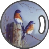 Rivers Edge Products Bluebirds Round PPE Plastic Cutting Board