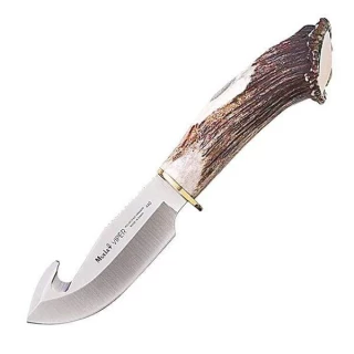 Muela of Spain Viper, Stag Handle, Plain w/Guthook, w/Leather Sheath
