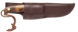Schrade PHW Pro Hunter Knife with Desert Ironwood Handle and Leather Sheath