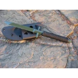 ShadowTech Knives Scorpion, Green Blade, Plain, Black Cord Wrap