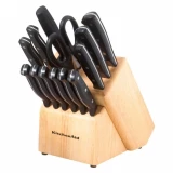 KitchenAid 14 Piece Triple Riveted Cutlery Block Set with Bonus Parer and Utility Knife