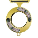 Mantis Vicious Circle, Stainless Steel, Gold With Abalone Onlay