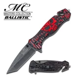 Master Cutlery Red Collection Skull Tanto Spring Assist Knife