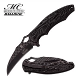 Master Assisted 3.75 in Blade Black Stainless Etched Hndl MC-A037SW