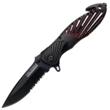 Master Assisted 3.25 in Blade Black-Red Aluminum Hndl TF-702BKR