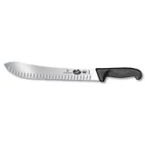 Victorinox Granton Edge 12'' Straight Blade Butcher Knife, Black Fibrox Han