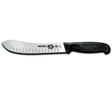 Victorinox 8'' Straight Blade Butcher Knife, Granton Edge, Black Fibro