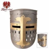 Crusader Helmet With Brass Fittings