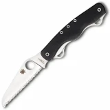 Spyderco ClipiTool Rescue Folder 3.50 in Serrated Black G-10